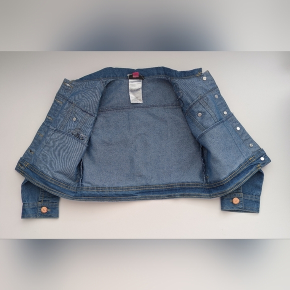 NWT Vince Camuto Kids (Sz 4) Jean Jacket w/Floral & Gold Accents & Side Pockets - Picture 7 of 11